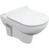 Унитаз подвесной Cersanit City MZ-CITY-COn-S-DL безободковый, с сиденьем микролифт, белый