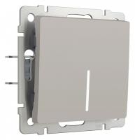 Выключатель проходной одноклавишный с подсветкой без рамки Werkel дымчатый W1212104