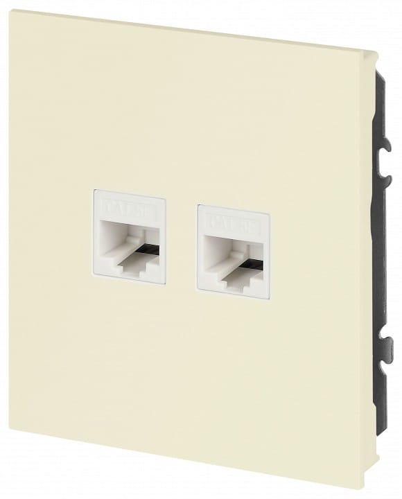 Розетка двойная Ethernet RJ-45 без рамки Эра Arktik Б0070485