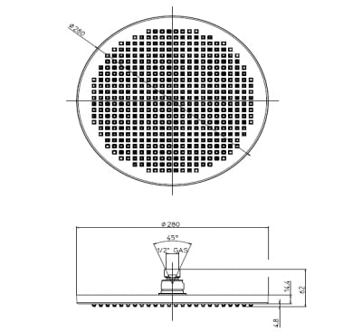 Верхний душ Bossini Apice-Spot I00430.030