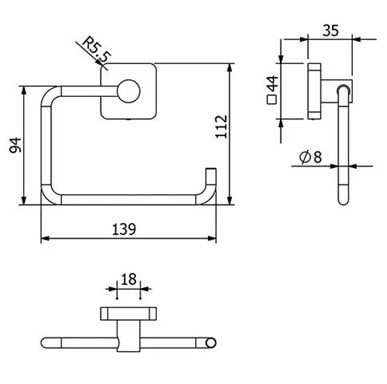 Держатель туалетной бумаги Kludi Vela S 2598239 черный матовый
