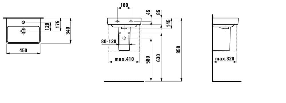 Полупьедестал для раковины Laufen Pro S 8.1996.4.000.000.1 белый