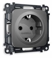 Розетка с заземлением, без рамки Ambrella Volt OMEGA MO656010
