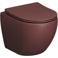 Унитаз подвесной Grossman GR-4455VIMS безободковый, с сиденьем микролифт, бордовый матовый