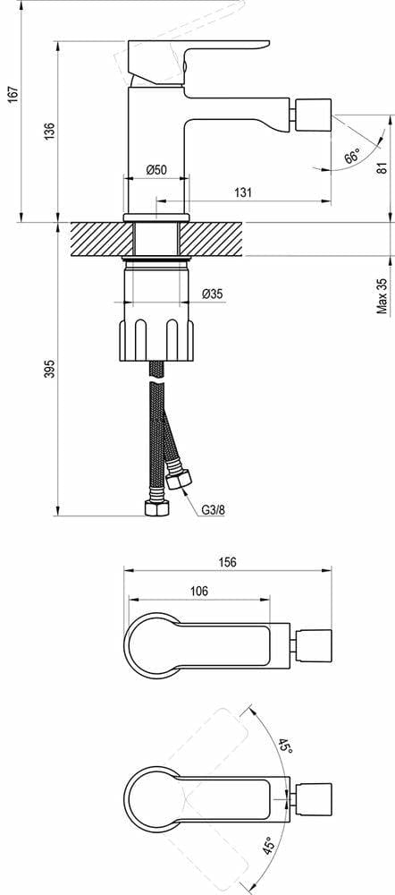 Смеситель для биде Ravak Solar SL 056.20BL X070493 черный