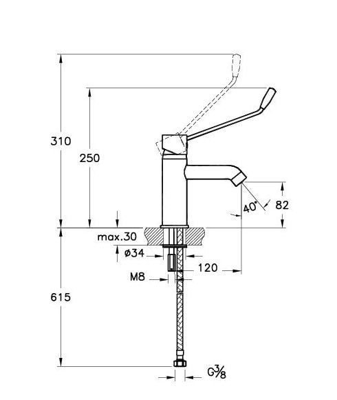 Смеситель для инвалидов Vitra Aquatech A42312WSA