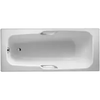 Ванна чугунная Jacob Delafon Prelude E2934-00 160x70 см, с отверстиями под ручки, антискользящим покрытием, белый
