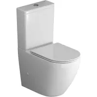 Унитаз-компакт Grossman GR-4407SQ безободковый, торнадо, с сиденьем микролифт, белый