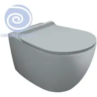 Унитаз подвесной Simas Vignoni VI18VERT tela matt безободковый, торнадо, светло-серый матовый