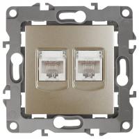 Розетка двойная Ethernet RJ-45 без рамки Эра Эра 12 12-3108-04