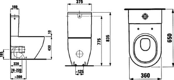Чаша для унитаза-компакта Laufen Pro 8.2595.2.000.000.1