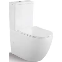 Унитаз-компакт CeramaLux NS2177 безободковый, с сиденьем микролифт, белый