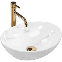 Раковина-чаша Rea Nature REA-U6605 41x34,5 см, накладная, белый мрамор