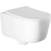 Унитаз подвесной Aquatek Лугано AQ2002-00 безободковый, с сиденьем микролифт, белый