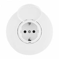 Розетка с заземлением и шторкой, с крышкой Arte Milano SET08-1 SET08-1-41-1 white