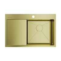 Кухонная мойка Omoikiri Akisame 78-LG-R нержавеющая сталь/светлое золото 4973086