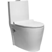 Унитаз-компакт SantiLine SL-5012SM-BD безободковый, с функцией биде, с сиденьем микролифт, белый