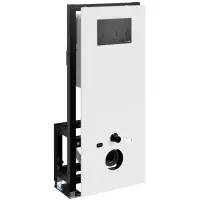 Инсталляция для унитаза WasserKRAFT Glan 66 66TLT.010.ME.WH.MB03 с кнопкой смыва, черный матовый