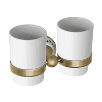 Двойной держатель зубных щеток стаканы Bemeta Kera 144710027 бронза