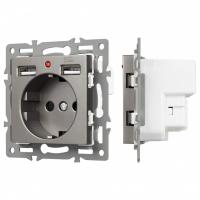 Розетка с заземлением и 2хUSB type A, без рамки Arlight SCT 043735