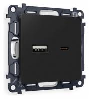 Розетка 2хUSB type A и C без рамки Ambrella Volt ALFA MA811010