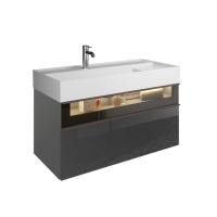Тумба с раковиной Burgbad Yumo 101 SFMX102F3194C0001*1 серая глянцевая