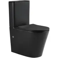 Унитаз-компакт SantiLine SL-5026MB безободковый, торнадо, с сиденьем микролифт, черный матовый