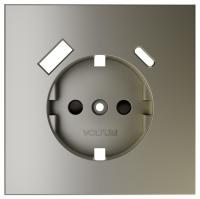 Накладка для розетки с заземлением и со шторками и 2хUSB type A и C Voltum S70 VLS001004