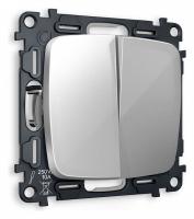 Выключатель проходной двухклавишный без рамки Ambrella Volt Quant MO403020