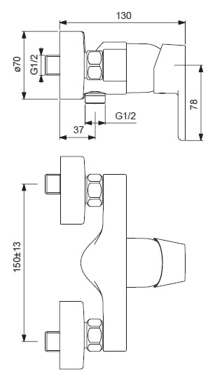Смеситель для душа Ideal Standard Vito B0411AA