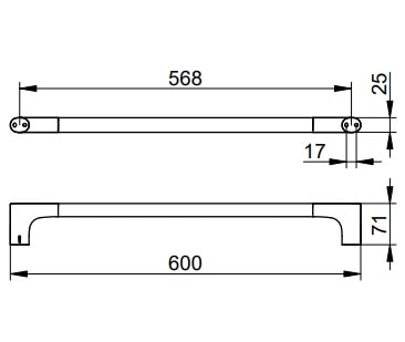 Полотенцедержатель Keuco Edition 400 11501250600 шлифованная латунь
