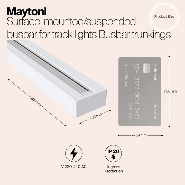 Трек накладной Maytoni Technical Шинопроводы Юнити TRX001-112W
