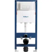 Инсталляция для унитаза BelBagno BB-101-M-BR с кнопкой смыва, белый глянец