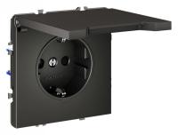 Розетка с заземлением и со шторкой без рамки с крышкой Voltum S70 VLS040306