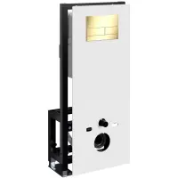 Инсталляция для унитаза WasserKRAFT Glan 66 66TLT.010.ME.WH.PG04 с кнопкой смыва, золотой