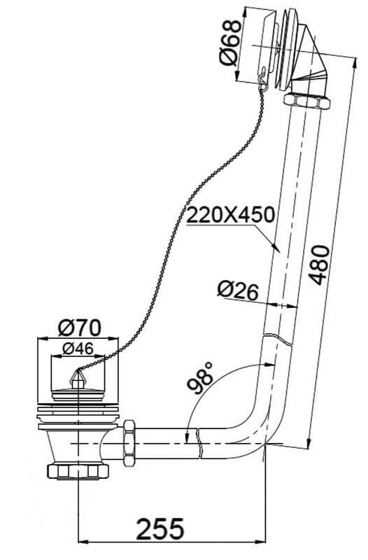 Слив-перелив BelBagno BB567-OVF-BRN для BB04/BB05/BB06