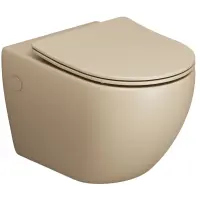 Унитаз подвесной Grossman GR-4411BEMS безободковый, с сиденьем микролифт, бежевый матовый