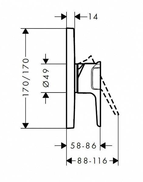 Смеситель для душа Axor Citterio E 36655000