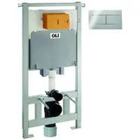 Инсталляция для унитаза OLI 80 Slim 300572mSl00 с кнопкой смыва, хром