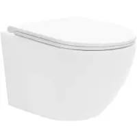 Унитаз подвесной Rea Carlo Mini REA-C8770 безободковый, торнадо, с сиденьем микролифт, белый