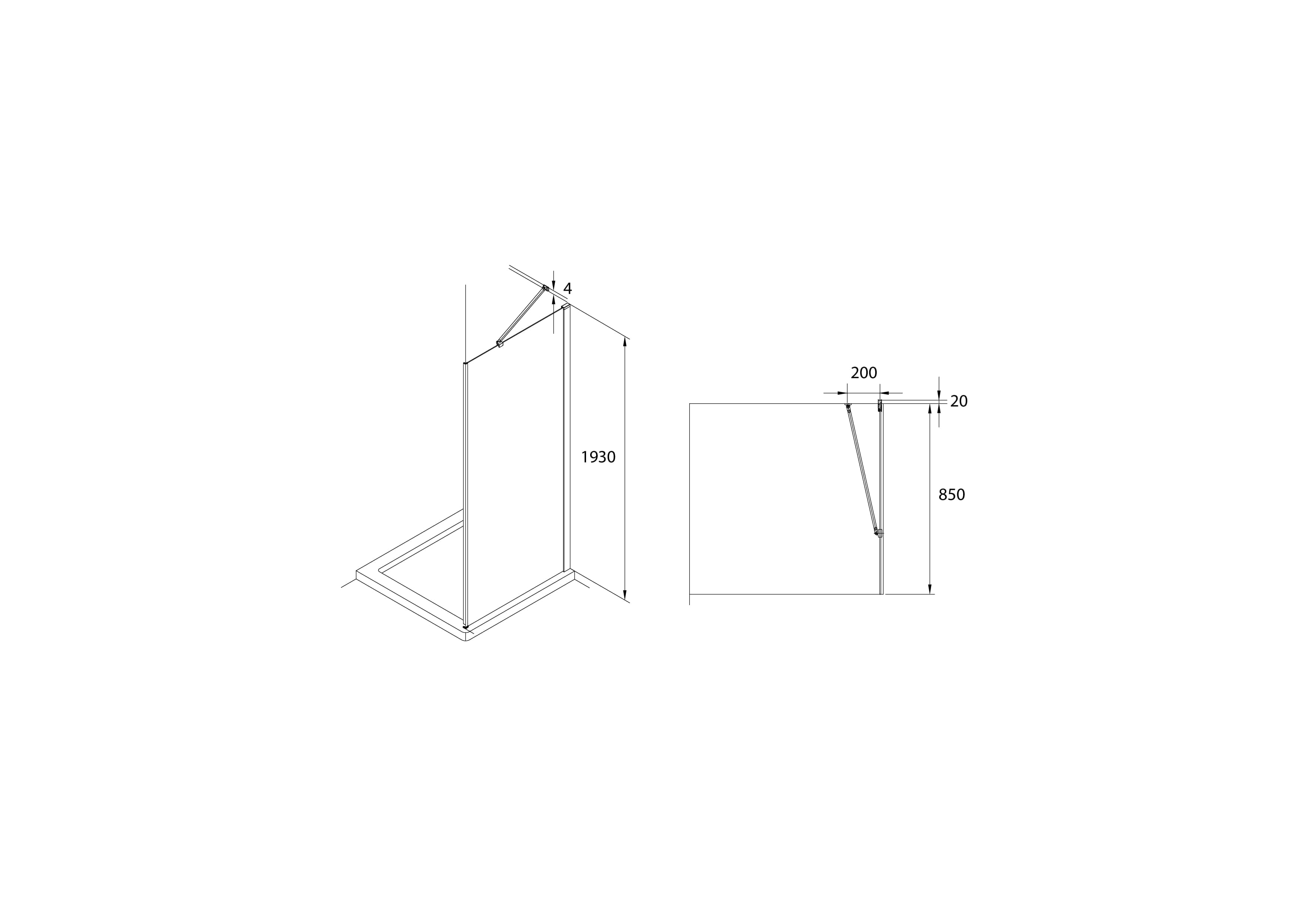 Душевая перегородка Roca Roca Capital 900X1950 M4409016M черная