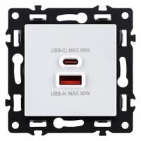 Розетка 2хUSB type A и C без рамки Kollinger Asthetik AS-024WH