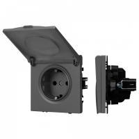 Розетка влагозащищенная с заземлением с крышкой, без рамки Arlight SCT 054283