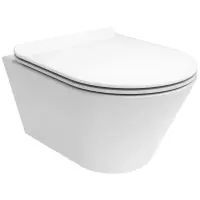 Унитаз подвесной Kerama Marazzi Plaza Modern KMPMWc53GWh2 безободковый, белый глянец