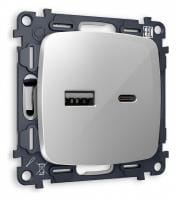 Розетка 2хUSB type A и C без рамки Ambrella Volt OMEGA MO411010