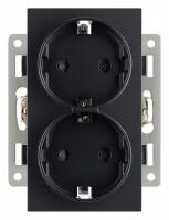 Розетка двойная с заземлением и со шторкой без рамки Arlight SCT 043765