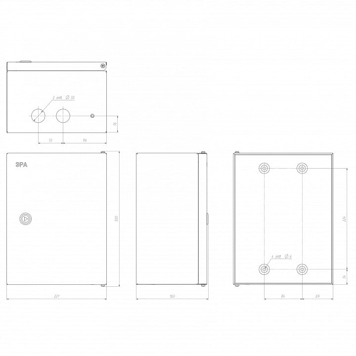 Электрический щиток накладной Эра  NO_SIMPLE_STM_SHMPg-00_IP54