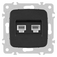 Розетка двойная RJ-11 и Ethernet RJ-45 без рамки Arte Milano am-205 205.44-1.black