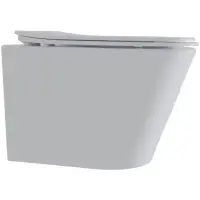 Унитаз подвесной Veconi Leggero VCN3-51T безободковый, торнадо, с сиденьем микролифт, белый