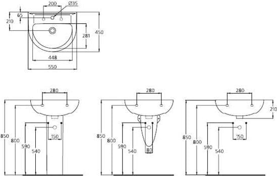 Полупьедестал для раковины Ideal Standard Ecco V921001